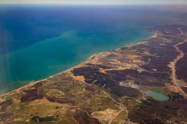 Güzel doğa arka plan ile deniz manzarası