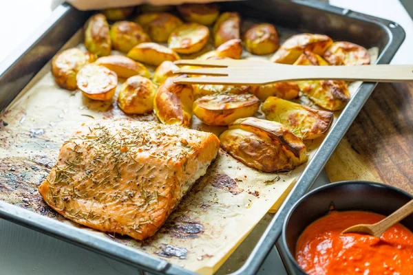 Filete de salmón al horno — Foto de Stock