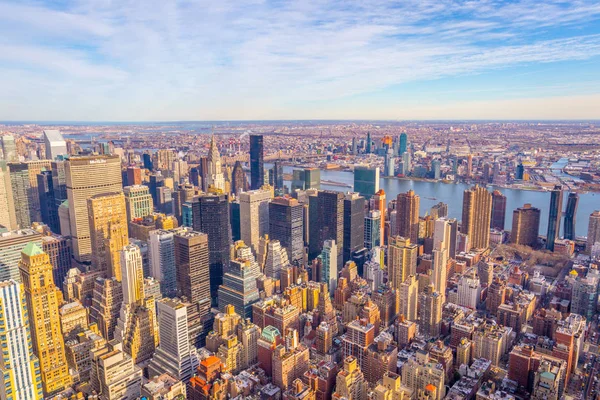 Vista aérea del horizonte de Manhattan — Foto de Stock