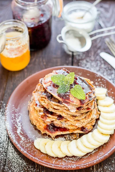 Gesunde Haferpfannkuchen — Stockfoto