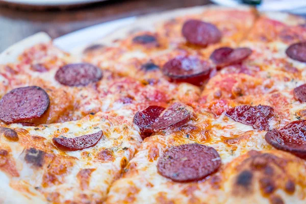 Pepperoni Pizza, Pizza Background — Stock Photo, Image