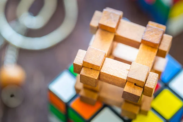 Brain teaser on rubiks cube — Stock Photo, Image