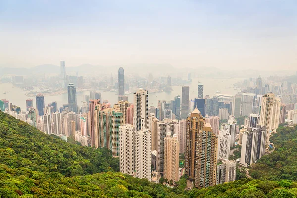 Hong Kong City i Bay — Zdjęcie stockowe