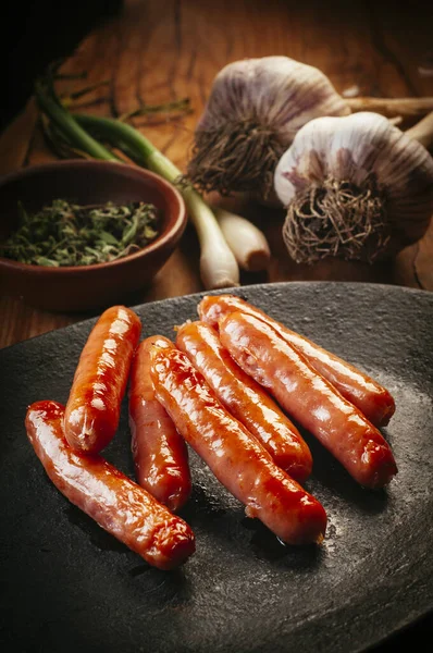 Delicious Crispy Little Chorizo Sausages — Stock Photo, Image