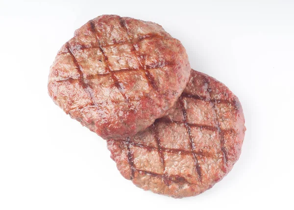 Leckere Gegrillte Rindfleisch Burger Auf Weißem Hintergrund Für Grafische Gestaltung — Stockfoto