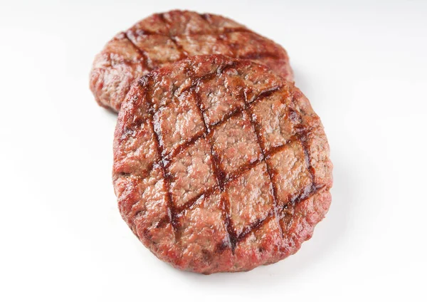 Leckere Gegrillte Rindfleisch Burger Auf Weißem Hintergrund Für Grafische Gestaltung — Stockfoto