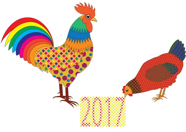 Horoz ve tavuk hafif bir arka plan üzerinde