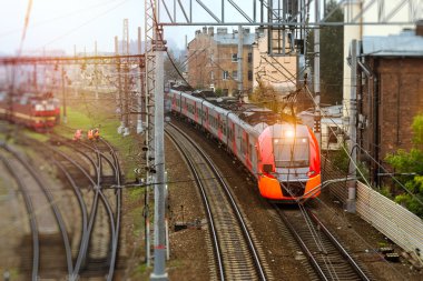 High-speed electric train, railway clipart
