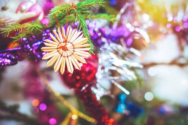 크리스마스 트리 빨 대 장난감 — 스톡 사진