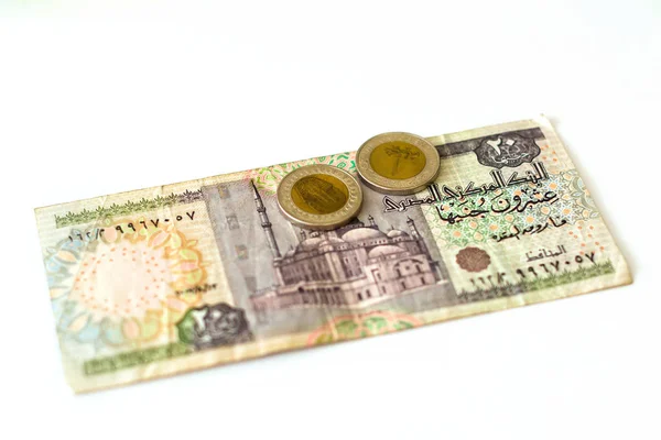 Pound Mısır Camii Ile Yirmi Egp Eski Banknot Mezhepleri Sfenks — Stok fotoğraf