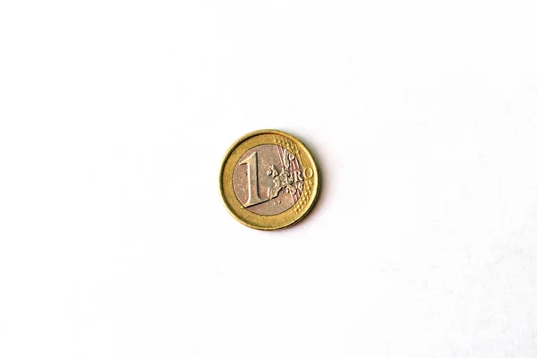 1欧洲硬币 硬币面值1欧元 头和尾 欧洲货币对财富和投资的象征 欧盟的货币 — 图库照片