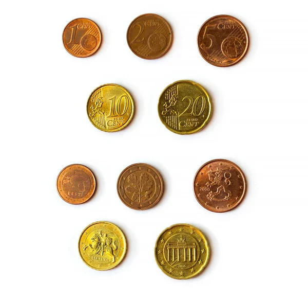 Euro cent sikke seti — Stok fotoğraf