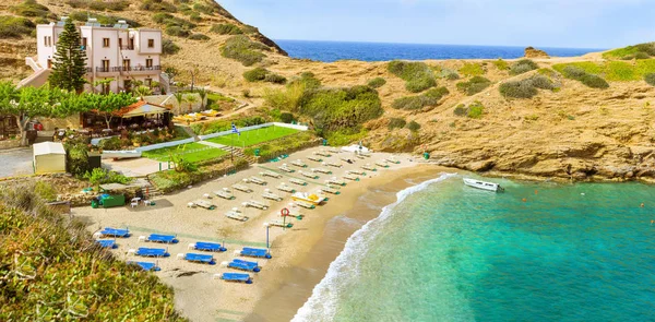 Пляж Эвита и Каравостасы на курорте Бали, Крит — стоковое фото