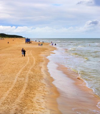 Dalgalar üzerinde Baltık Denizi tatil Palanga, Litvanya