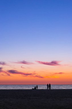 Günbatımında Baltık Denizi tatil Palanga, Litvanya