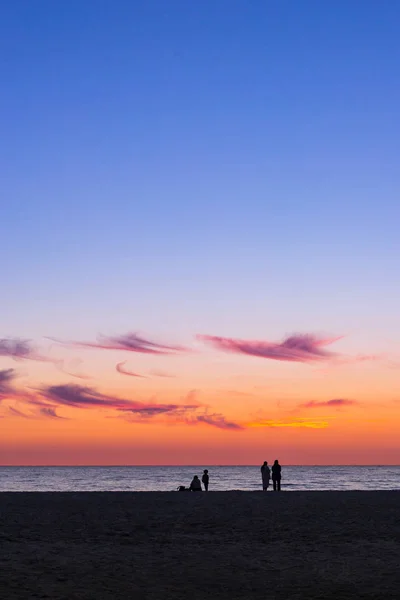 Západ slunce u Baltského moře v letovisku Palanga, Litva — Stock fotografie