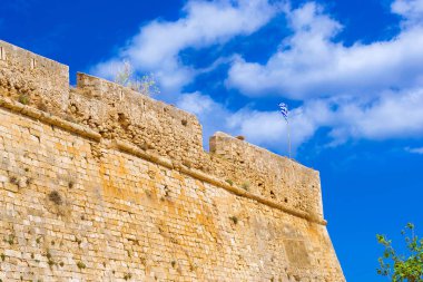 Kale Fortezza Yunan bayrağı. Rethymno, Crete