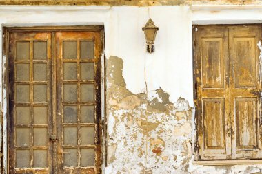 Eski beton duvar. Rethymno, Crete, Yunanistan