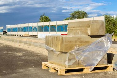 Beton curbs, inşaatı yol bypass