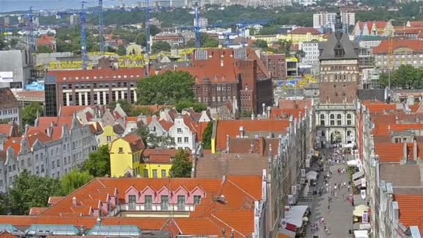 Historisch centrum van de stad-Haven Gdansk in Polen — Stockvideo