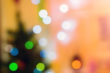 Şenlikli yeni yıl ve Noel arka plan bokeh