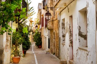 Tatil beldesi Rethymno, Yunanistan Crete mimarisi