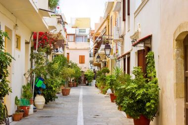 Tatil beldesi Rethymno, Yunanistan Crete mimarisi