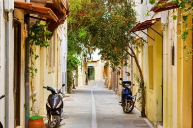 Tatil beldesi Rethymno, Yunanistan Crete mimarisi