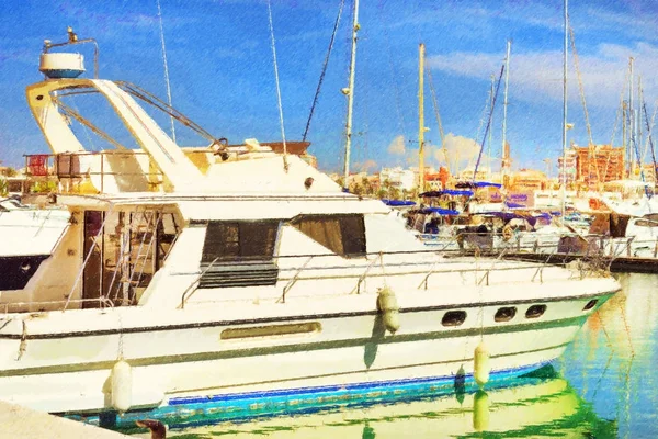 Yachter och båtar i Torrevieja, Spanien — Stockfoto