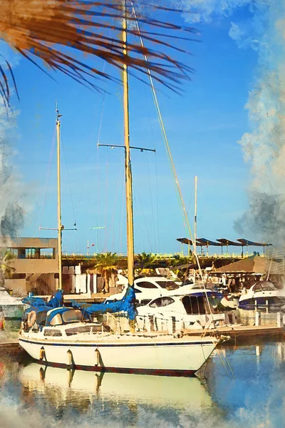 Yachter och båtar i Torrevieja — Stockfoto