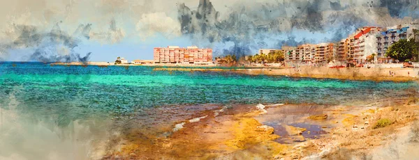 Sunny Mediterranean-strand – stockfoto