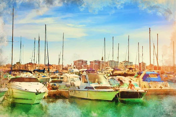 Puerto Deportivo Marina Salinas Niedliches Mädchen Bikini Wasch Jacht Dock — Stockfoto