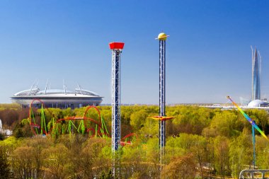 Amusement Park, Lakhta Center, Zenit Arena in SPb clipart