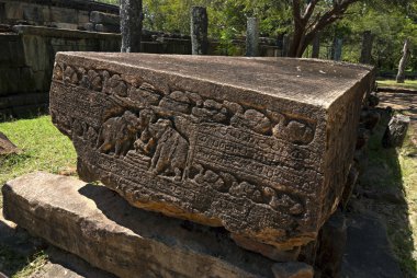 Gal Potha or stone book in ancient city of Polonnaruwa, Sri Lanka clipart