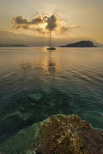 Artistic sea landscape at sunset time,  Montenegro — Stock Photo, Image