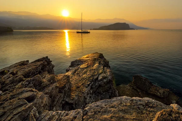 Artistic sea landscape at sunset time,  Montenegro — Stock Photo, Image