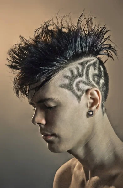 Men model hairstyle hair tattoo