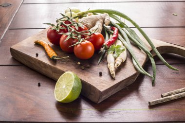 Tay gıda, limon, zencefil, sarımsak, kokteyl için malzemeler 