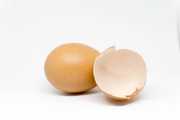 Яйцо на белом фоне — стоковое фото