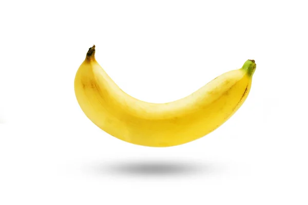 Банан Спелый Банан Выделенный Белом Фоне Clipping Пути — стоковое фото