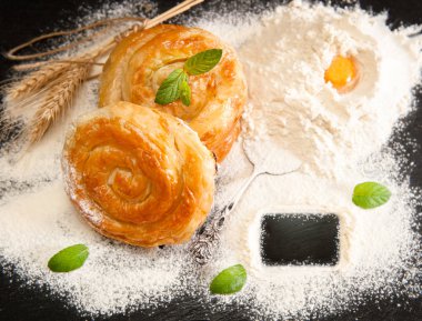 Fırın arka plan peynir pasta