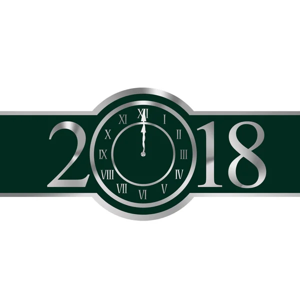 Año Nuevo 2018 concepto con reloj —  Fotos de Stock