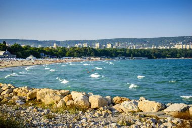 Bulgaristan 'ın Varna Körfezi' ndeki Plaj