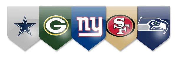NFL teams op wit — Stockfoto