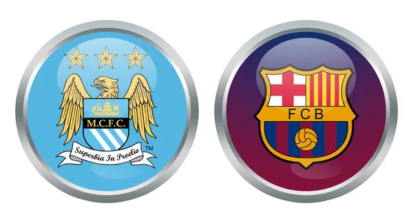 Manchester city vs barcelona — Stockfoto