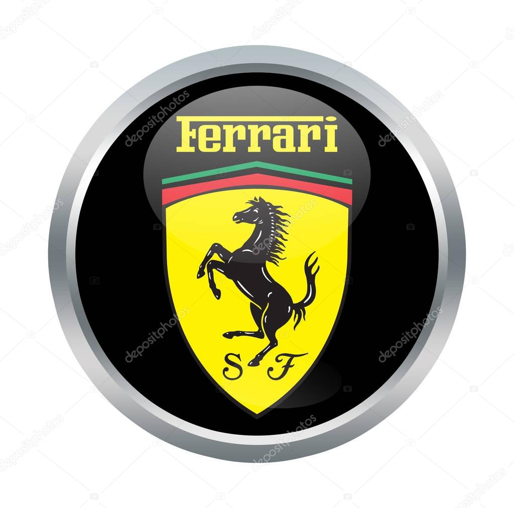 Ferrari sign on white