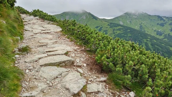 Trilha rochosa nas montanhas. Kasprowy Wierch, Montanhas Tatra, Polónia . — Fotografia de Stock