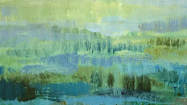 Brushstrokes green oil paint on canvas. Abstract background. — Stock Photo, Image