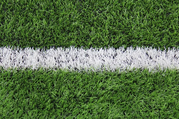 Artificial turf with markings on a football field. — Stock Photo, Image