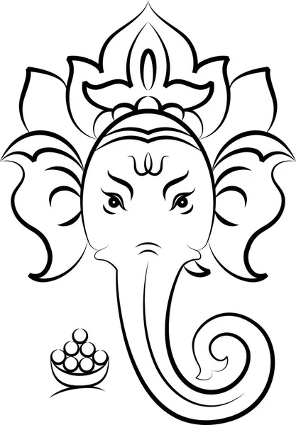 Ganesha, de heer van wijsheid — Stockvector